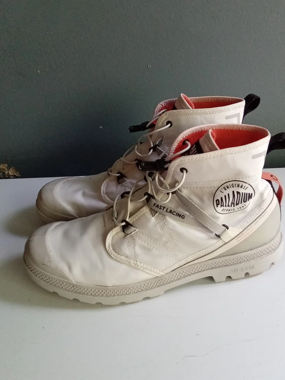 Palladium Pampa Lite+ Recycle WP+ White Waterproof Boots Fast Lacing High Top
